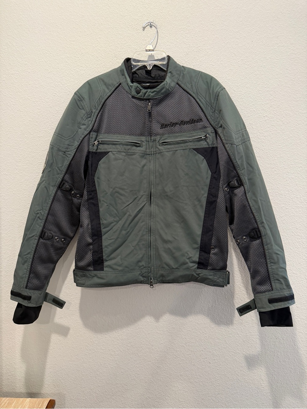 Harley-Davidson Men's Utilitarian Textile & Mesh Riding Jacket Green Black Sz M
